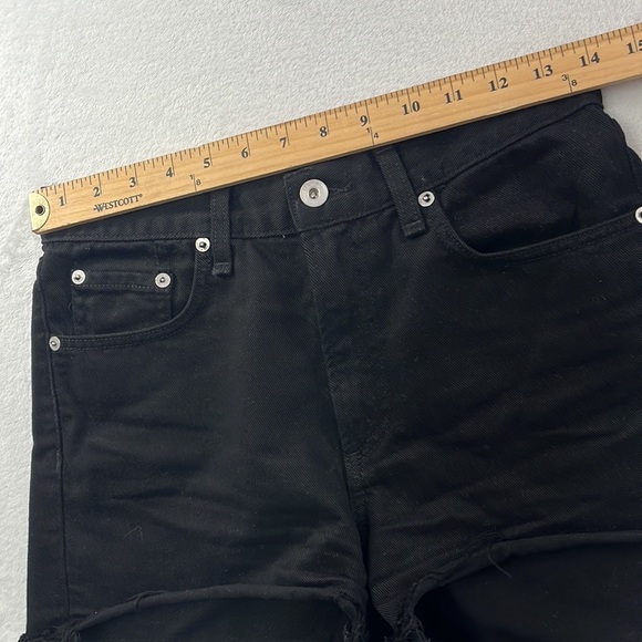 Rag & Bone 25, 0 Black Short Fray Raw Hem High Rise‎ 100% Cotton Denim Shorts - Picture 2 of 11